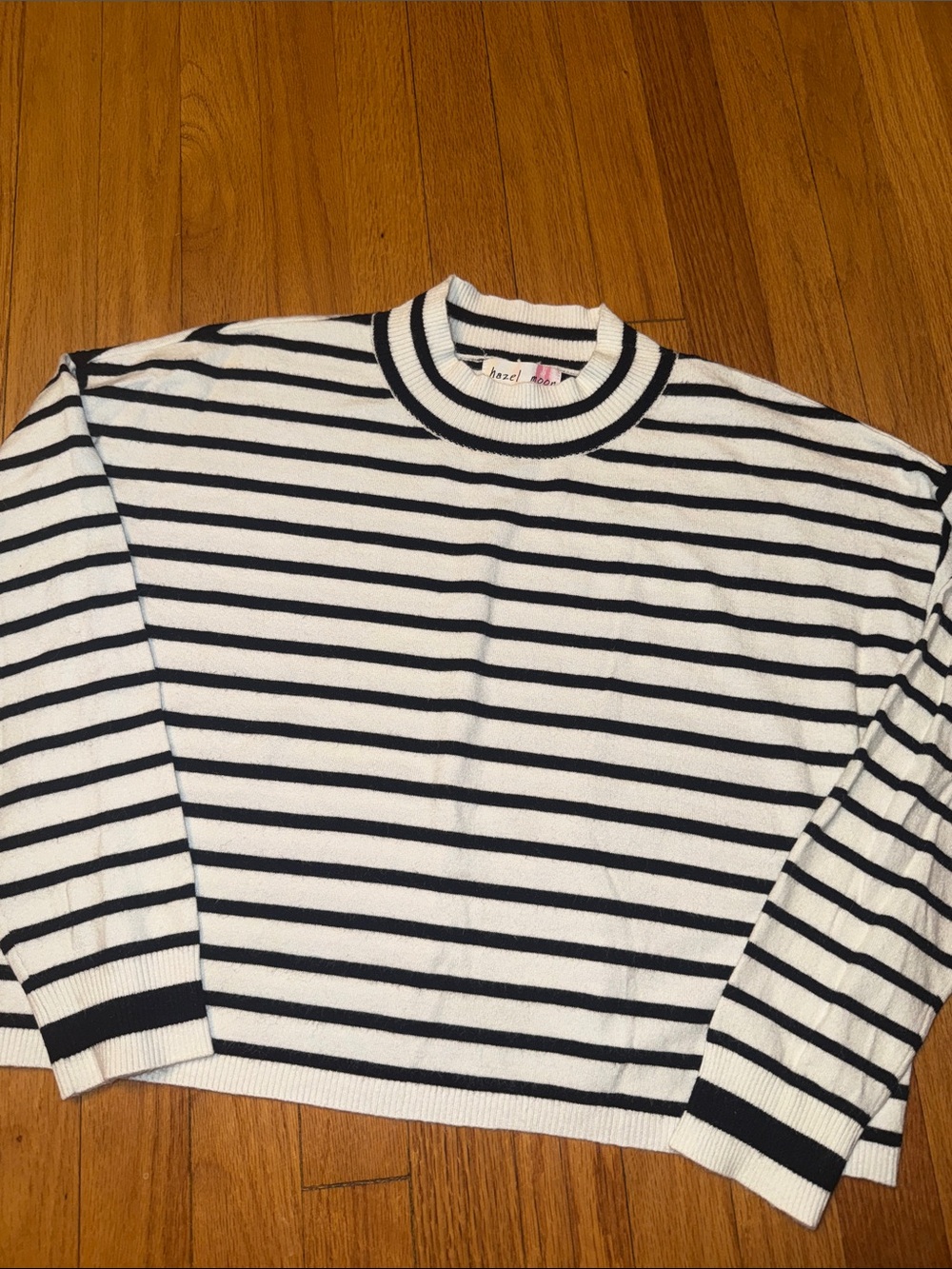 Hazel Moon Striped Black and White Lightweight Sweater